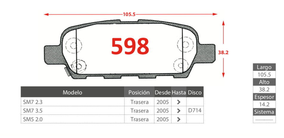 Pastillas De Freno Traseras Para Samsung Sm5 Y Sm7