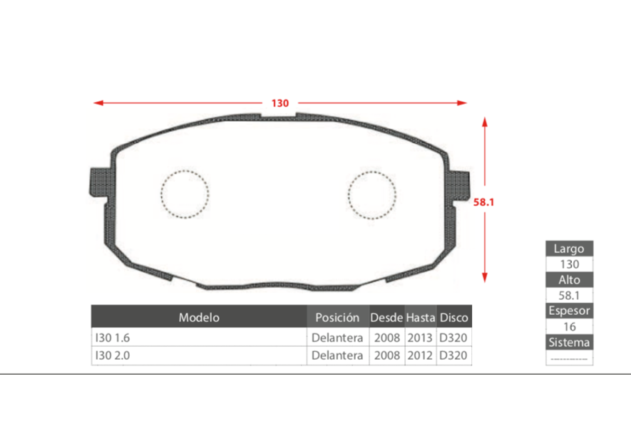 Pastillas Freno Delanteras GTX Gold Ceramic para Hyundai I30 1.6 y 2.0