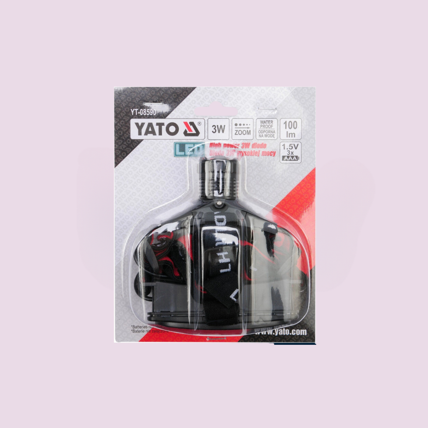 LINTERNA DE CABEZA CON ZOOM 3W – YATO YT-08590