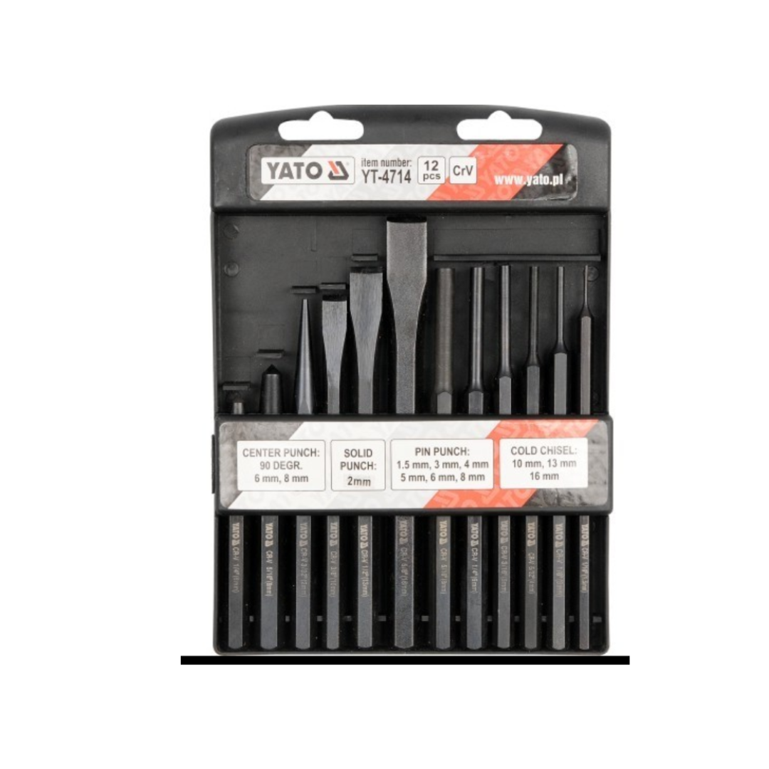 JUEGO CINCELES Y BOTADORES 12PCS YT-4714 – YATO