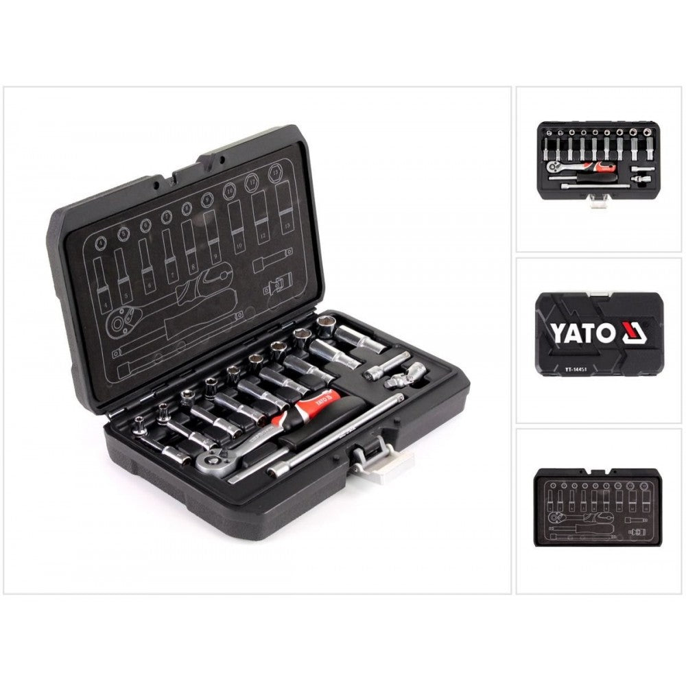 SET DADOS C/CHICHARRA 1/4" 23PCS - YATO