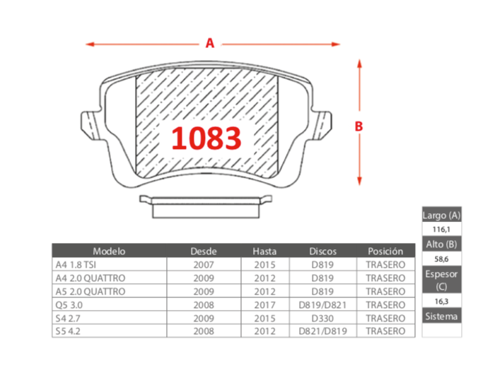 Pastillas de freno traseras Brembo para Audi A4 A5 Q5 S4 S5