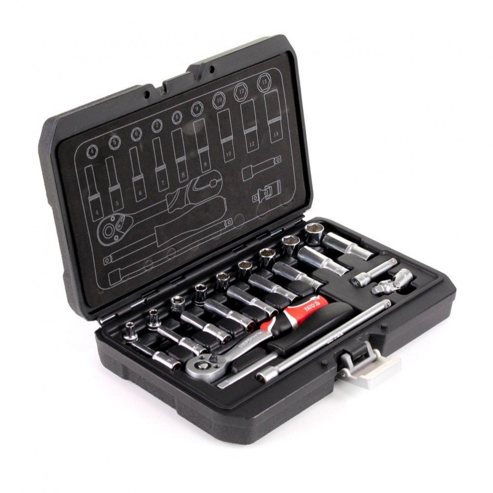 SET DADOS C/CHICHARRA 1/4" 23PCS - YATO